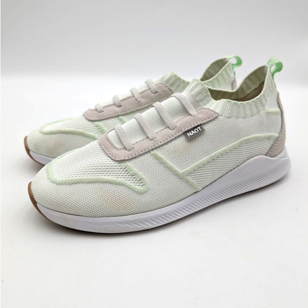Naot Adonis Knit Sneaker Shoes Round Toe Women's White/Mint Knit Size US6.5 EU37